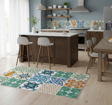 Kitchen vinyl carpet porcelain tile blend - TenStickers