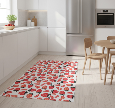 Kitchen vinyl carpet realistic red strawberries pattern - TenStickers