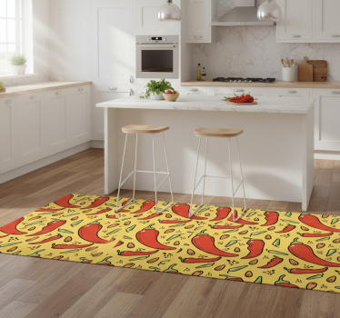 Kitchen vinyl carpet with red and green chili - TenStickers