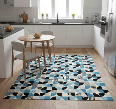 Kitchen vinyl carpet retro blue bauhaus design - TenStickers