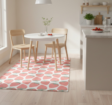 Kitchen vinyl carpet seamless pastel strawberry pattern - TenStickers