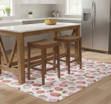 Kitchen vinyl carpet seamless pink and red strawberries - TenStickers