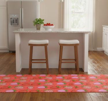 Kitchen vinyl carpet seamless red and pink strawberries - TenStickers