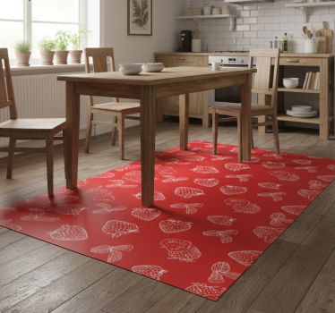 Kitchen vinyl carpet seamless strawberry doodle pattern - TenStickers