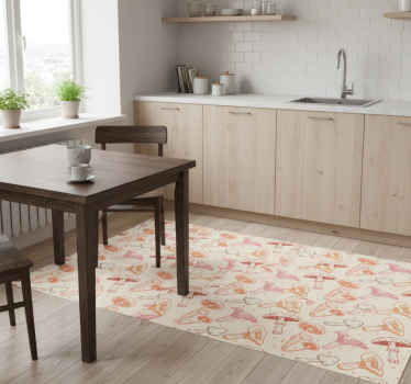 Kitchen vinyl carpet set of watercolor mushrooms - TenStickers