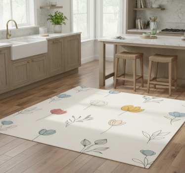 Kitchen vinyl carpet set with flower design - TenStickers
