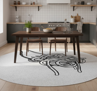 Kitchen vinyl carpet spaghetti fork engraving design - TenStickers