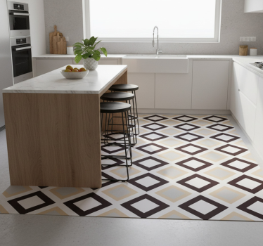 Kitchen vinyl carpet squared vintage cement design - TenStickers