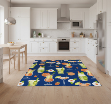 Vintage cocktails kitchen vinyl carpet - TenStickers