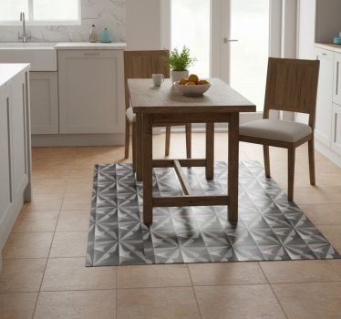 Kitchen vinyl carpet vintage geometric floral design - TenStickers