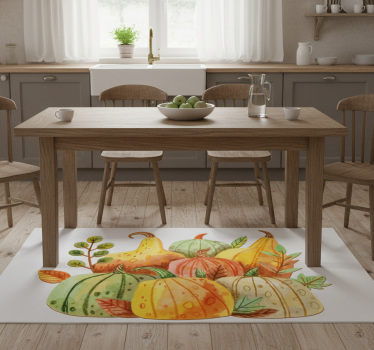 Kitchen vinyl carpet watercolor happy thanksgiving veggies - TenStickers