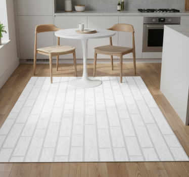 Kitchen vinyl carpet white brick design - TenStickers