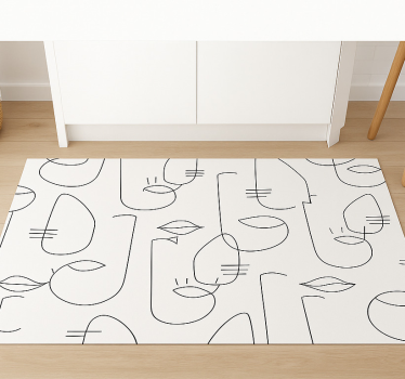 Kitchen vinyl carpet with abstract face design - TenStickers