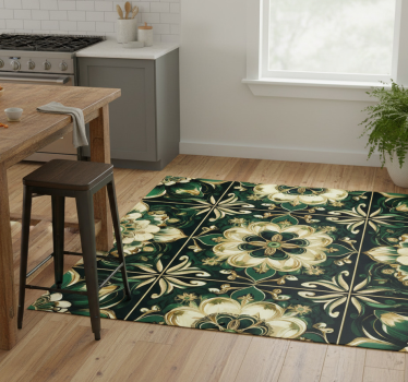 Kitchen vinyl carpet with botanical mosaic design - TenStickers
