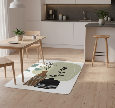 Kitchen vinyl carpet with colored leaves in vase - TenStickers