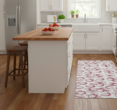 Kitchen vinyl carpet with cute seamless strawberry pattern - TenStickers