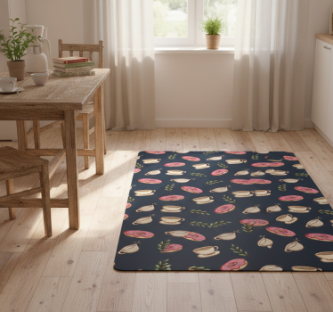 Kitchen vinyl carpet with desserts and coffee design - TenStickers