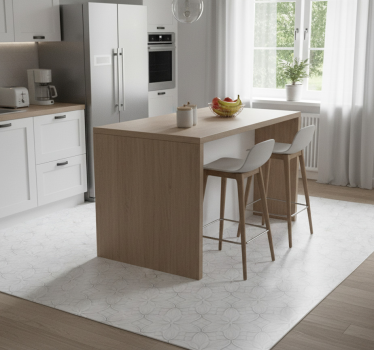 Kitchen vinyl carpet with floral hexagon tiles - TenStickers