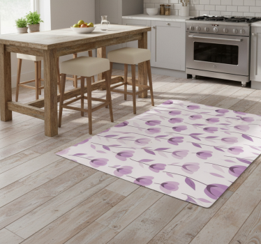 Kitchen vinyl carpet with floral print design - TenStickers