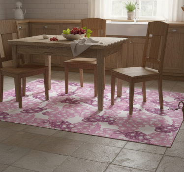 Kitchen vinyl carpet with hand drawn pink and purple grapes - TenStickers