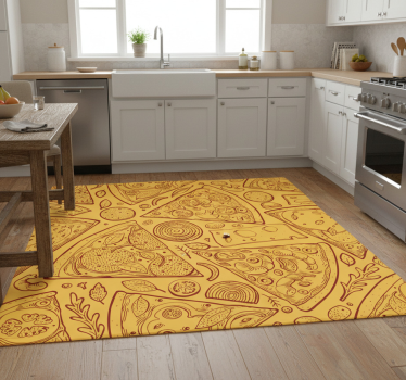 Kitchen vinyl carpet with italian food icons - TenStickers