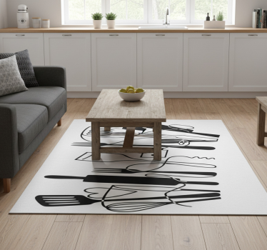 Kitchen vinyl carpet with kitchen utensils design - TenStickers