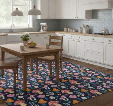 Kitchen vinyl carpet with mushroom and ladybug design - TenStickers