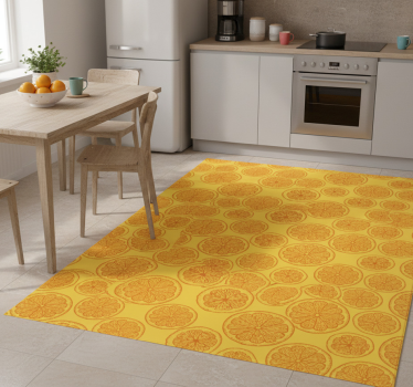 Kitchen vinyl carpet with orange hand-drawn design - TenStickers