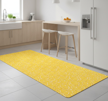 Kitchen vinyl carpet with orange pattern design - TenStickers