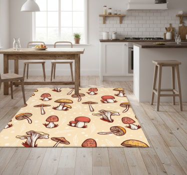 Kitchen vinyl carpet with original mushroom design - TenStickers