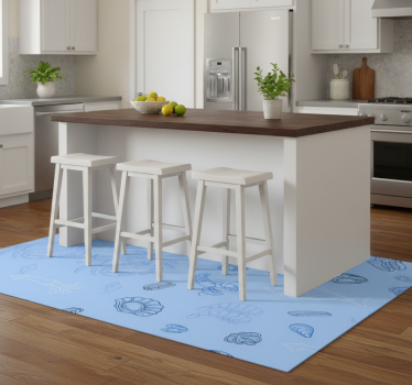 Kitchen vinyl carpet with seafood design - TenStickers