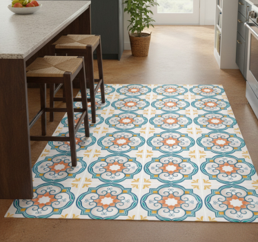 Kitchen vinyl carpet with similar cement patterns - TenStickers