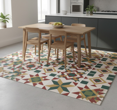 Kitchen vinyl carpet with star cement design - TenStickers