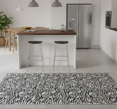Kitchen vinyl carpet zebra fridge background - TenStickers