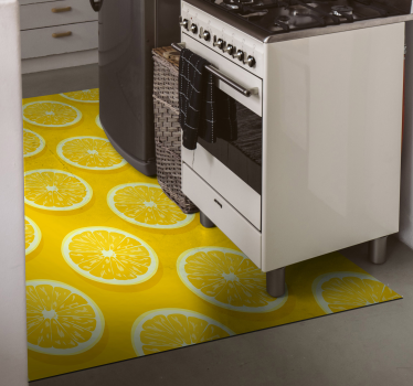 Lemon slices motif kitchen vinyl carpet - TenStickers