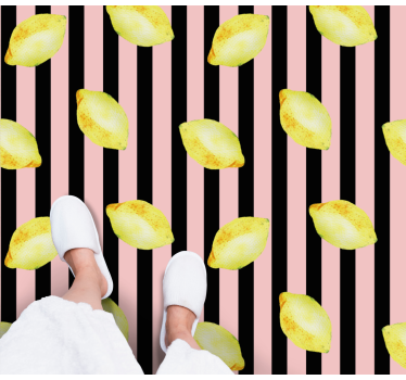 Lively lemon pattern kitchen vinyl carpet - TenStickers