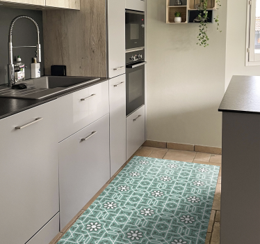 long kitchen vinyl rug with pattern tile mat - TenStickers