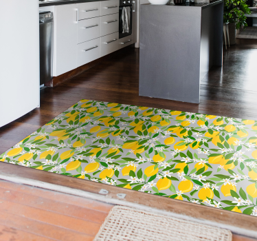 Lush citrus blossom kitchen vinyl carpet - TenStickers