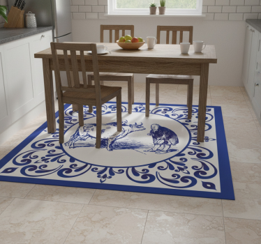 Men and cow kitchen vinyl carpet - TenStickers