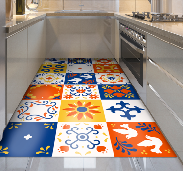 mexican tiles pattern contemporary rugs - TenStickers