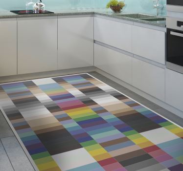 Multicolour small squares mosaic vinyl flooring - TenStickers