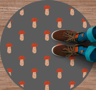 Mushroom Patterned Round kitchen vinyl carpet - TenStickers
