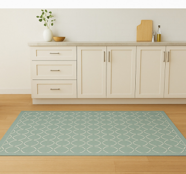 Muted celadon lattice kitchen vinyl carpet - TenStickers