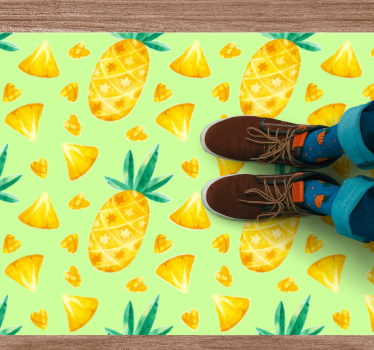 Pineapple green motif kitchen vinyl carpet - TenStickers