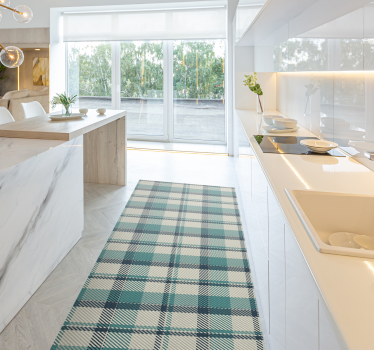 Plaid arrangement kitchen vinyl carpet - TenStickers