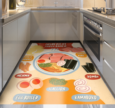 Ramen Ingredients Display kitchen vinyl carpet - TenStickers