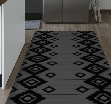 Rectangle carpet with grey and black  mosaic vinyl flooring - TenStickers