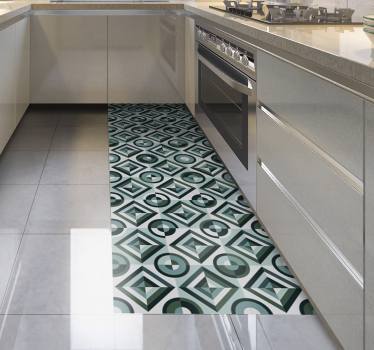Retro figures mosaic vinyl carpet - TenStickers