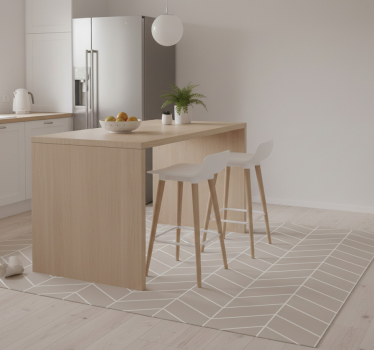 Scandinavian style beige and white kitchen vinyl carpet - TenStickers