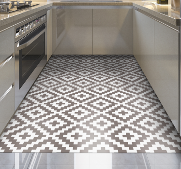Simple squares in cream mosaic vinyl rug - TenStickers